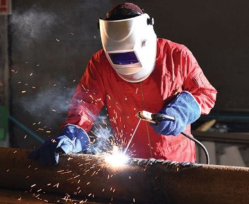 In case of arc welding, one should protect his eyes by using