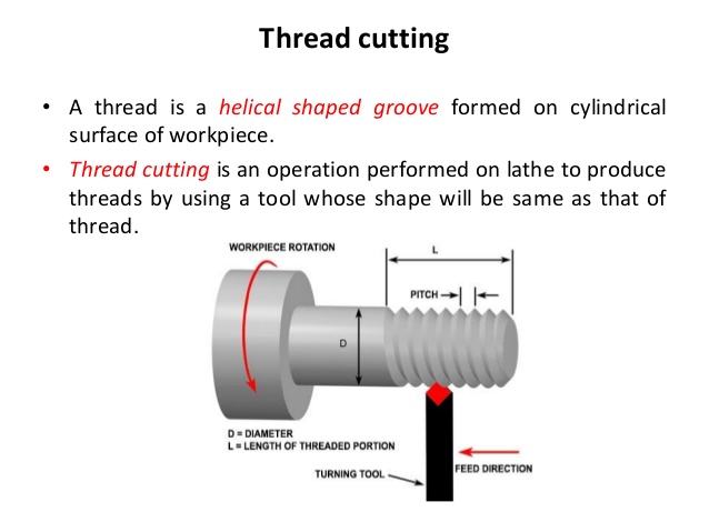 Threads are cut on a lathe with a single point tool by :