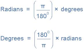 How many degrees is equal to one radian?